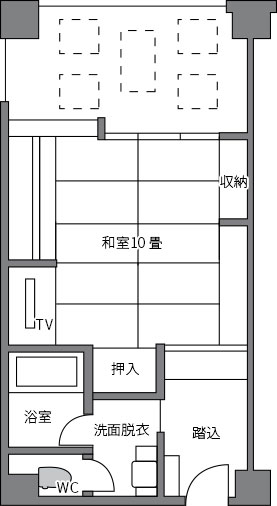 月の棟Cタイプ　スタンダード和室の間取り