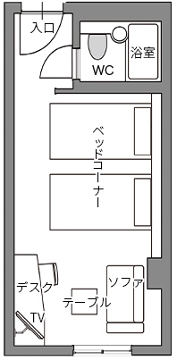 ツインAタイプの間取り図